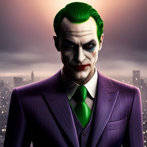 The joker with slicked back jet black colored hair - AI Generated ...