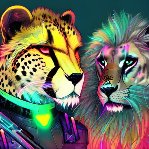 Cheetah - abstract rainbow Royalty Free Vector Image