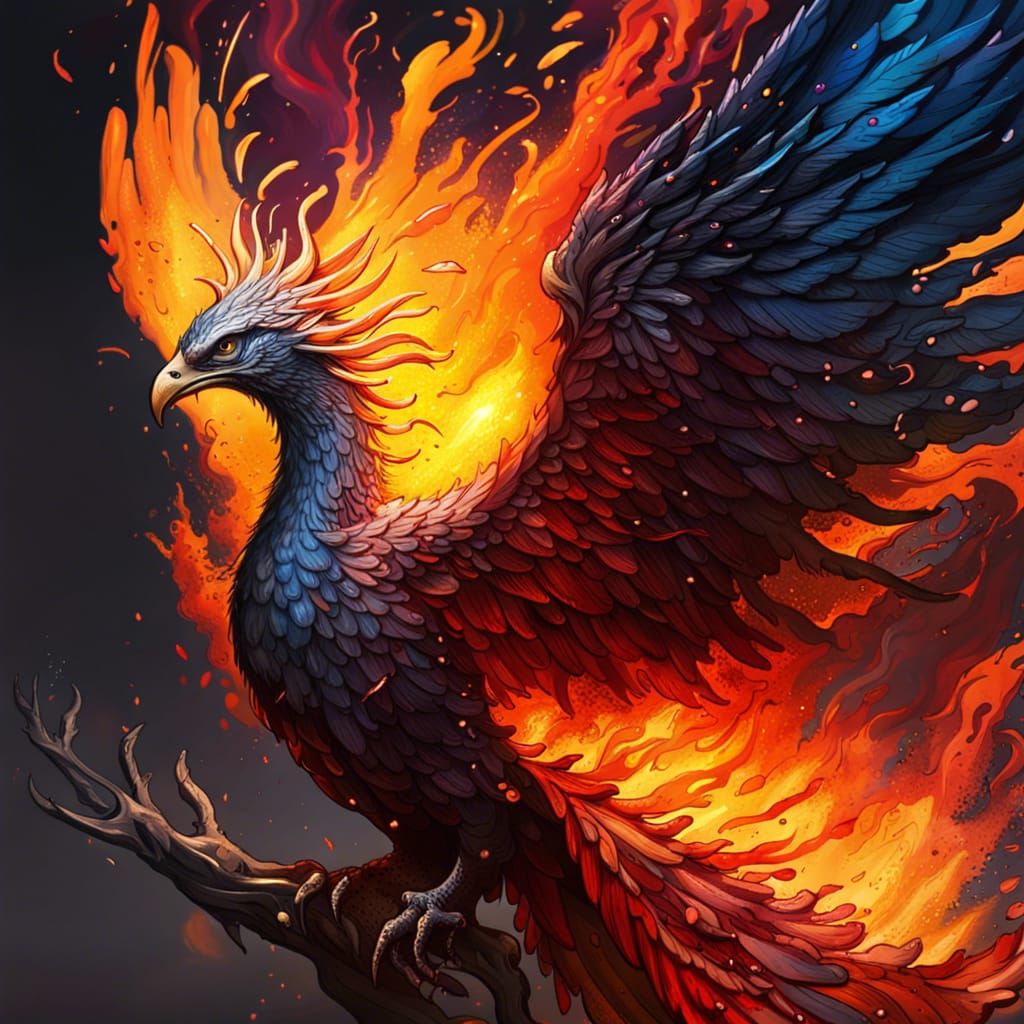 phoenix rising from ash - AI Generated Artwork - NightCafe Creator