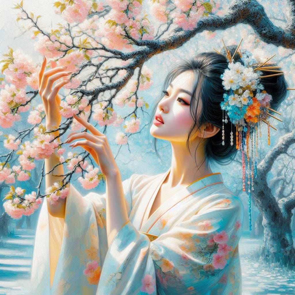 A lovely bloom of a flowering cherry tree