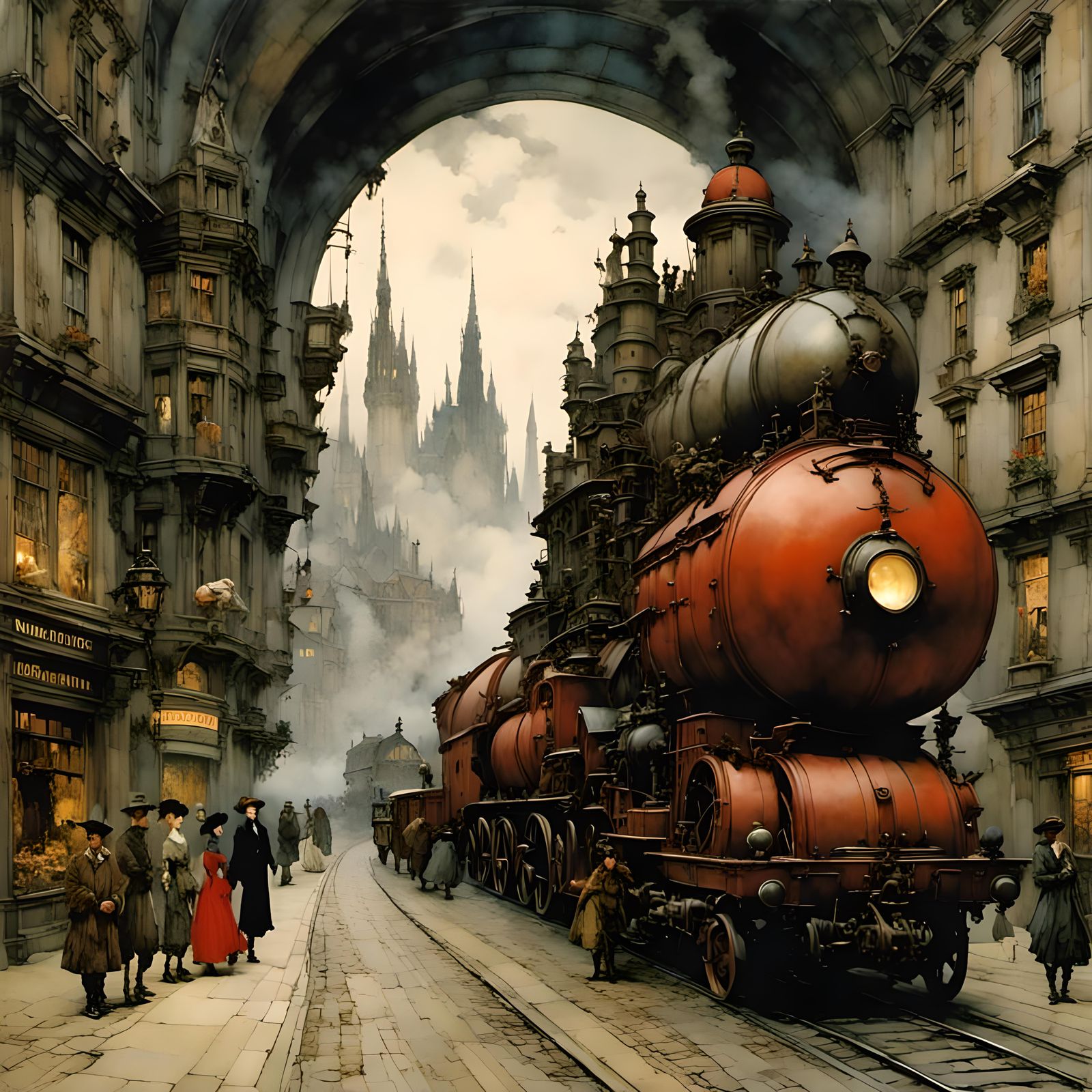 City on wheels, Mortal Engines <lora:RackhamBurton1:1.0>