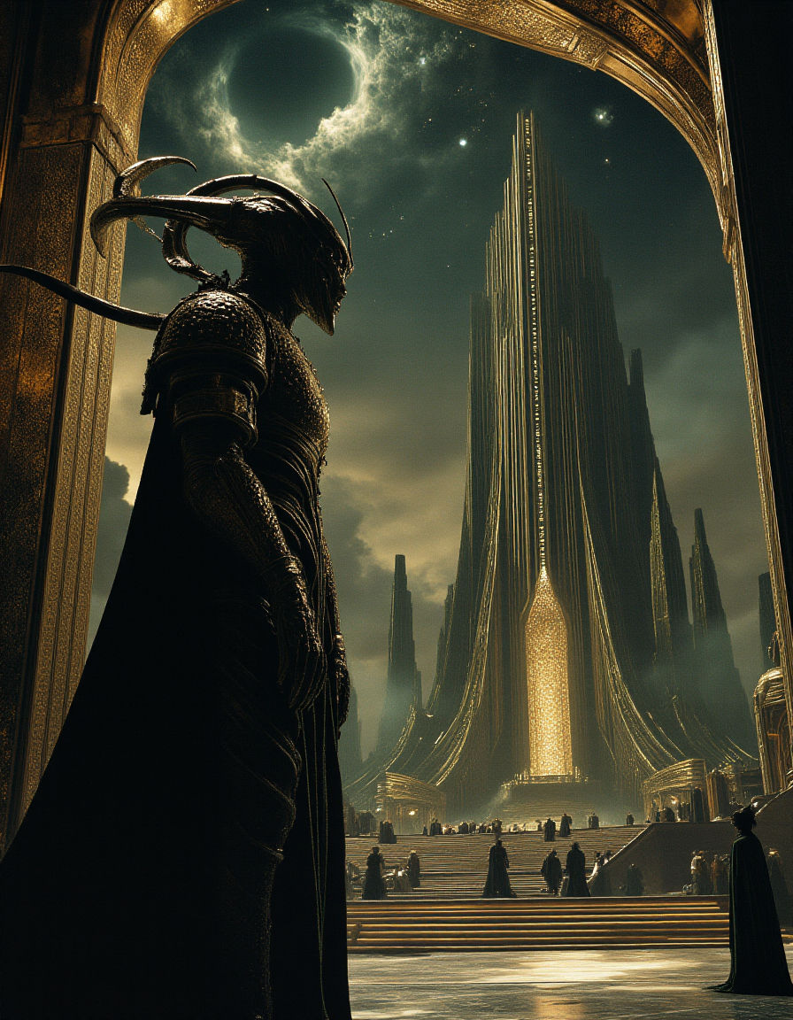 A majestic obsidian demon