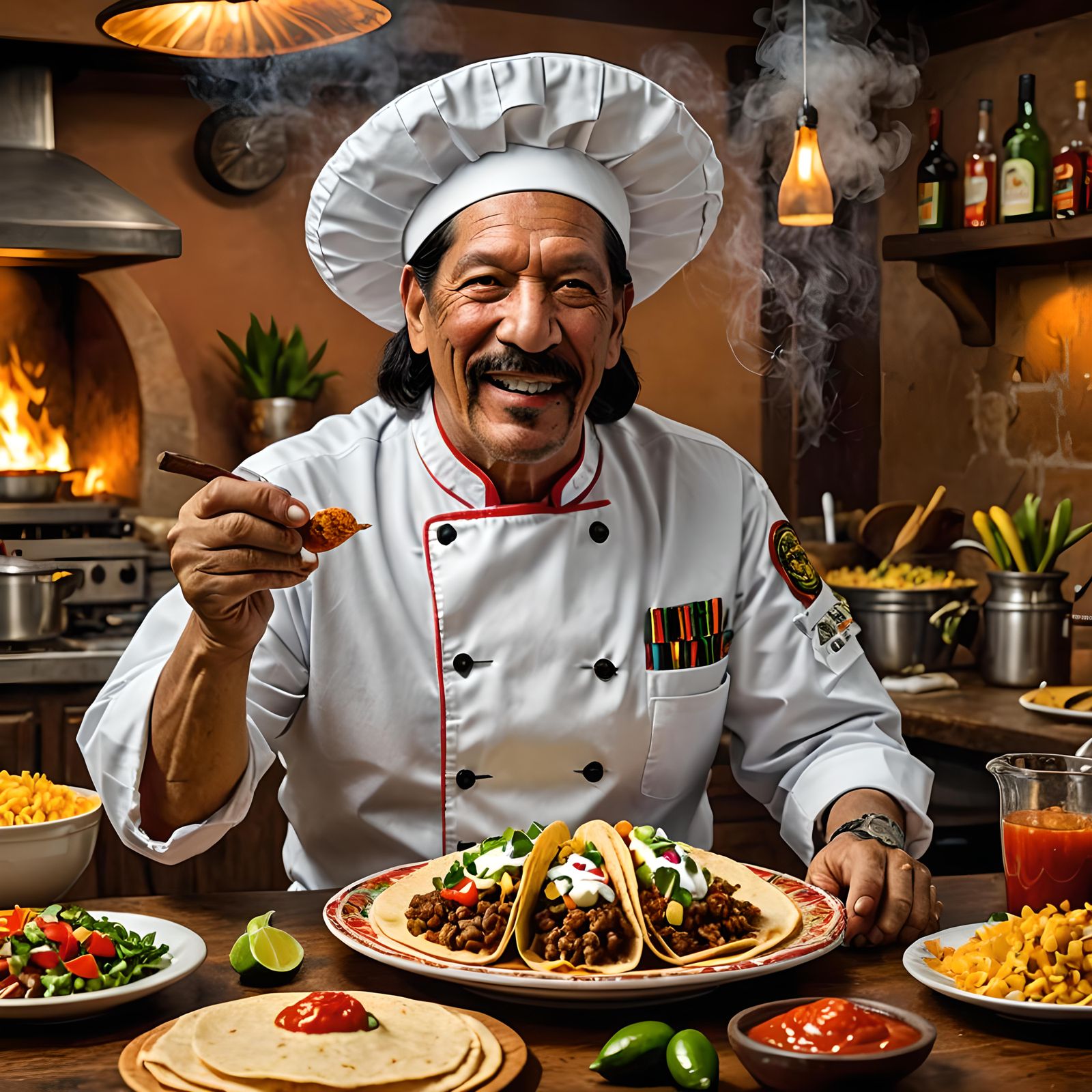 Danny Trejo as a Mexican Chef   by @Persian Digital Art