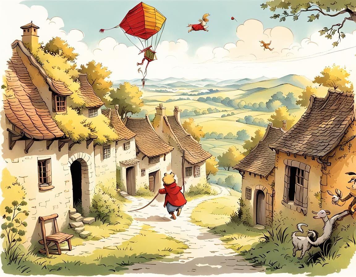 The setting  is an 18th century European hamlet. Illustrate ...
