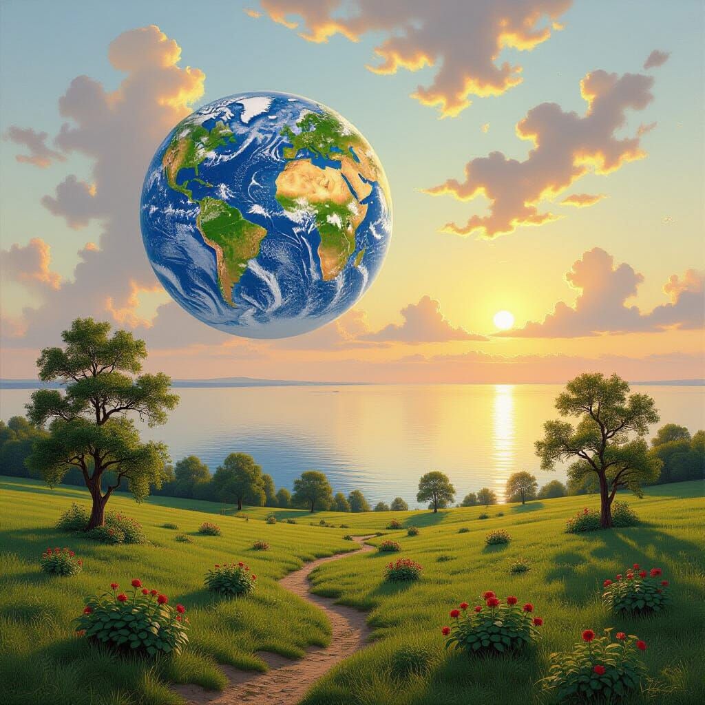 Earth's Third Day: A Landscape Painting