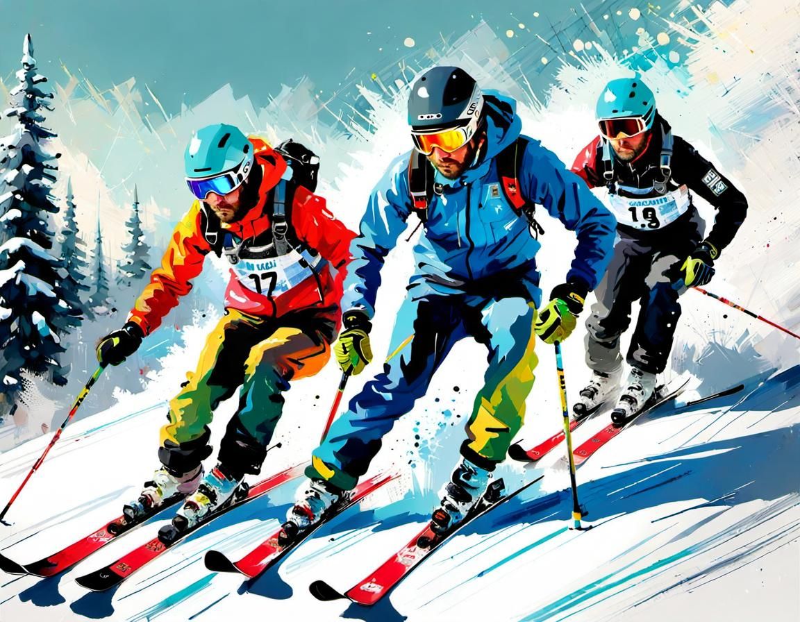 Alpine ski racers AI Generated Artwork NightCafe Creator