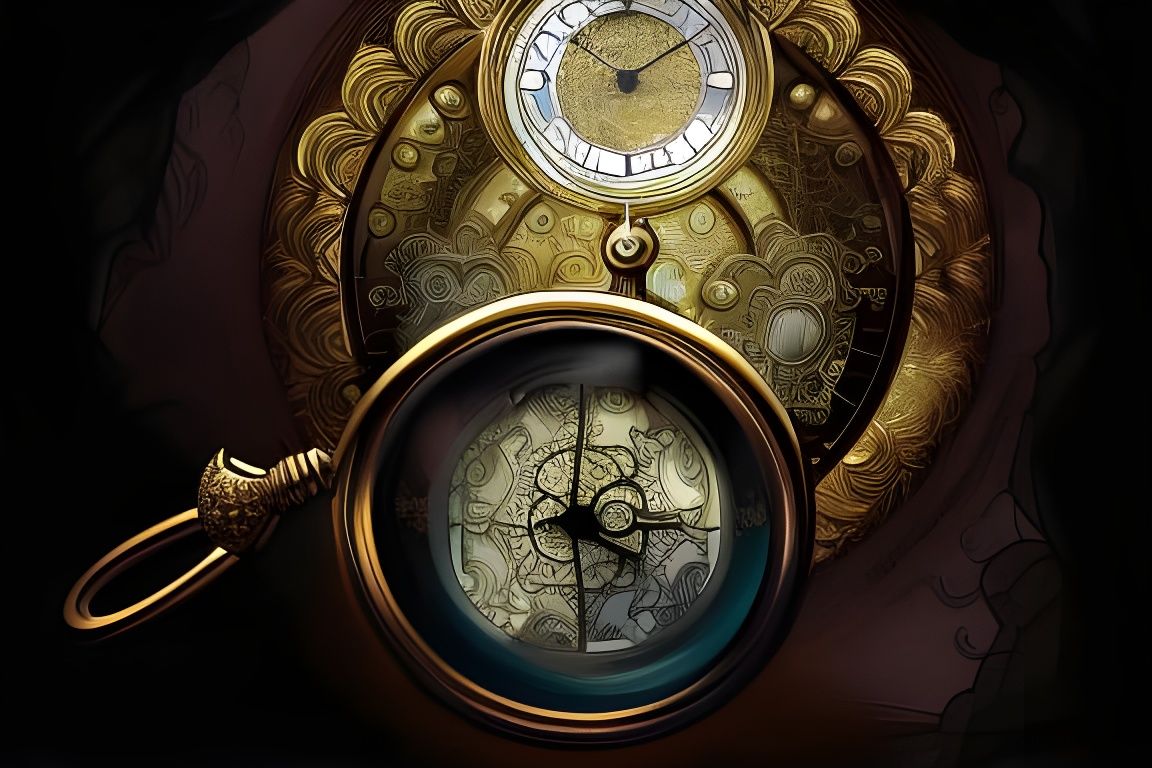 Golden Compass Pocket Watch