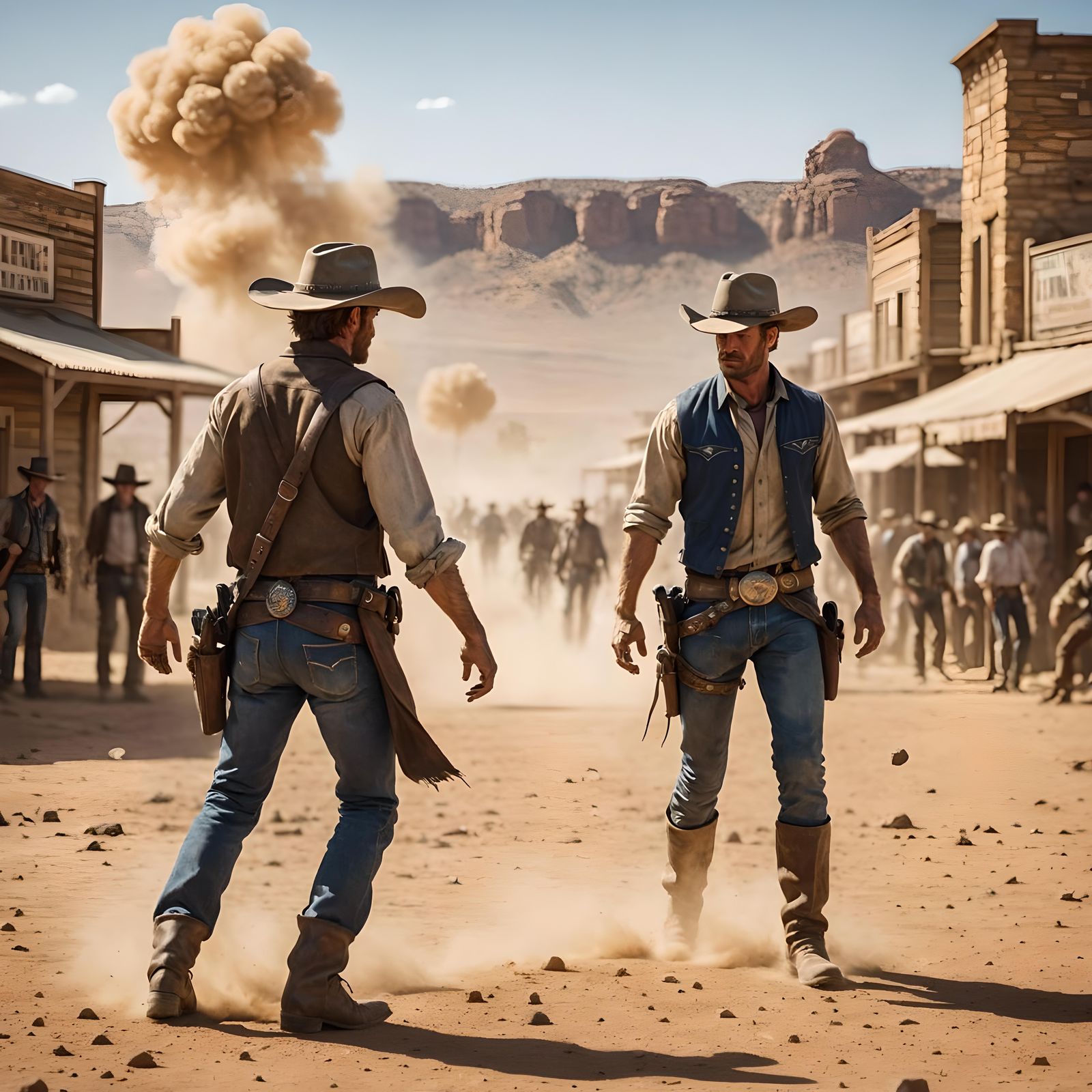 Cowboy Stand Off AI Generated Artwork NightCafe Creator