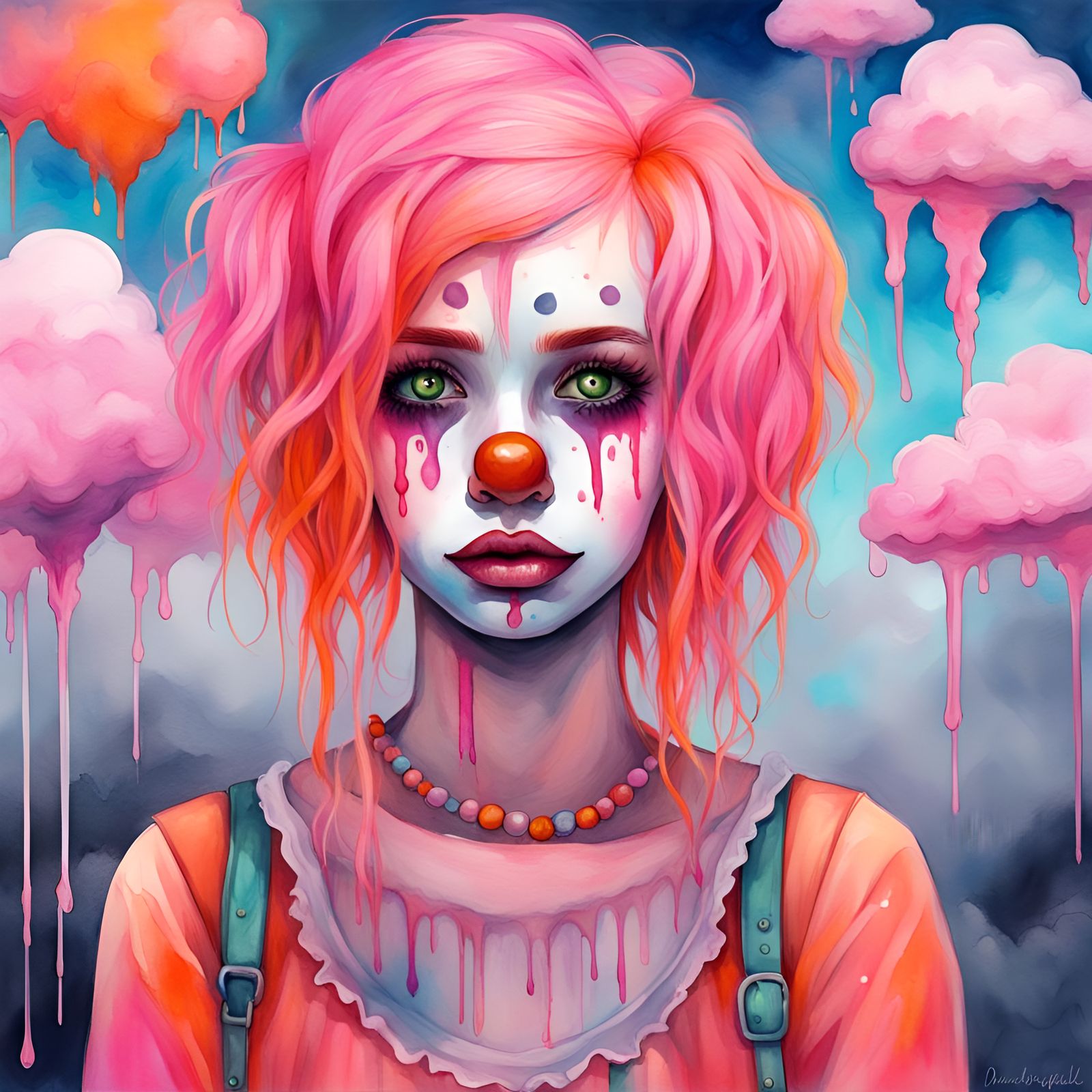 Sad Clown Girl Ai Generated Artwork Nightcafe Creator 