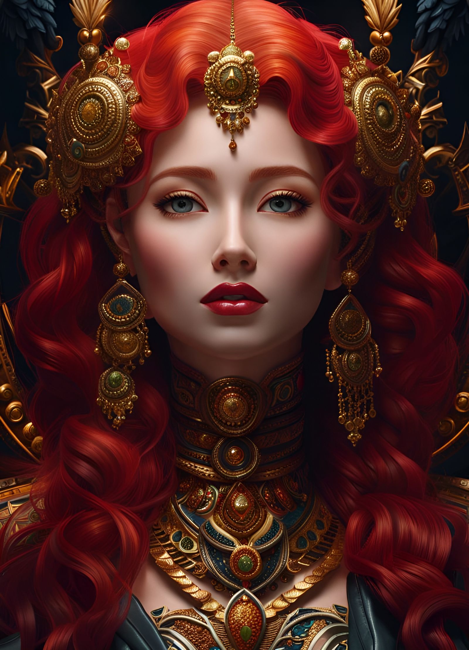 Botiella - Redhead Ornate Beauty - AI Generated Artwork - NightCafe Creator