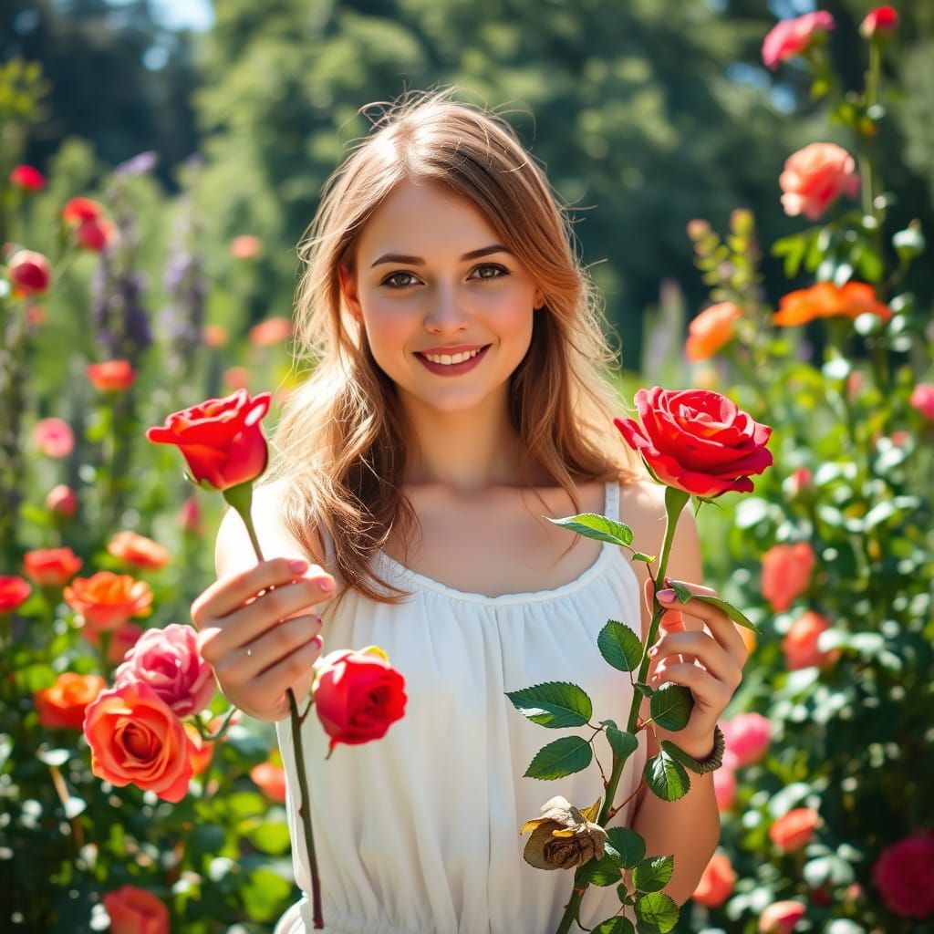 Whimsical Garden Beauty Offers Delicate Rose in Dreamlike At...