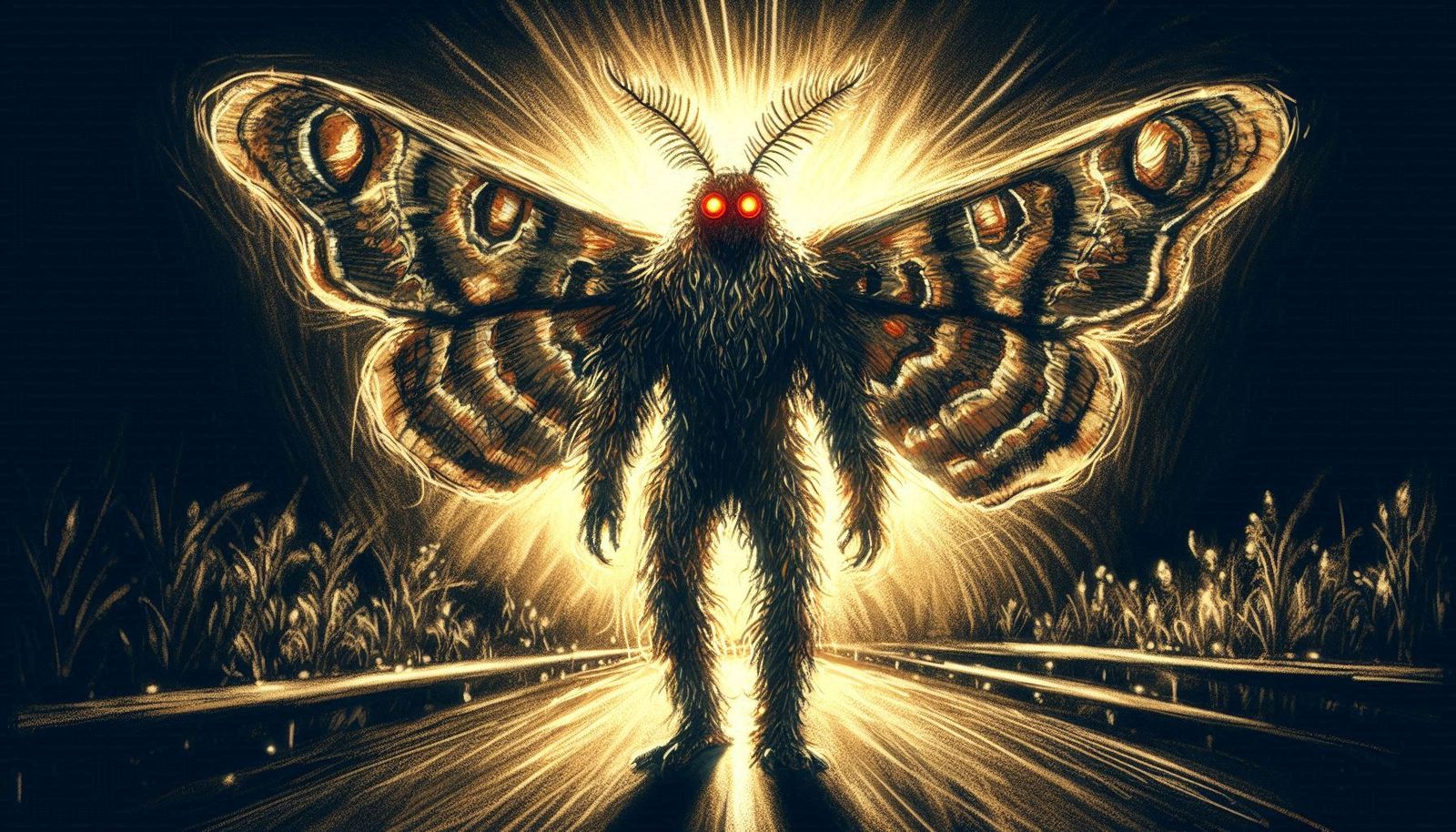 Mothman as painted by madman