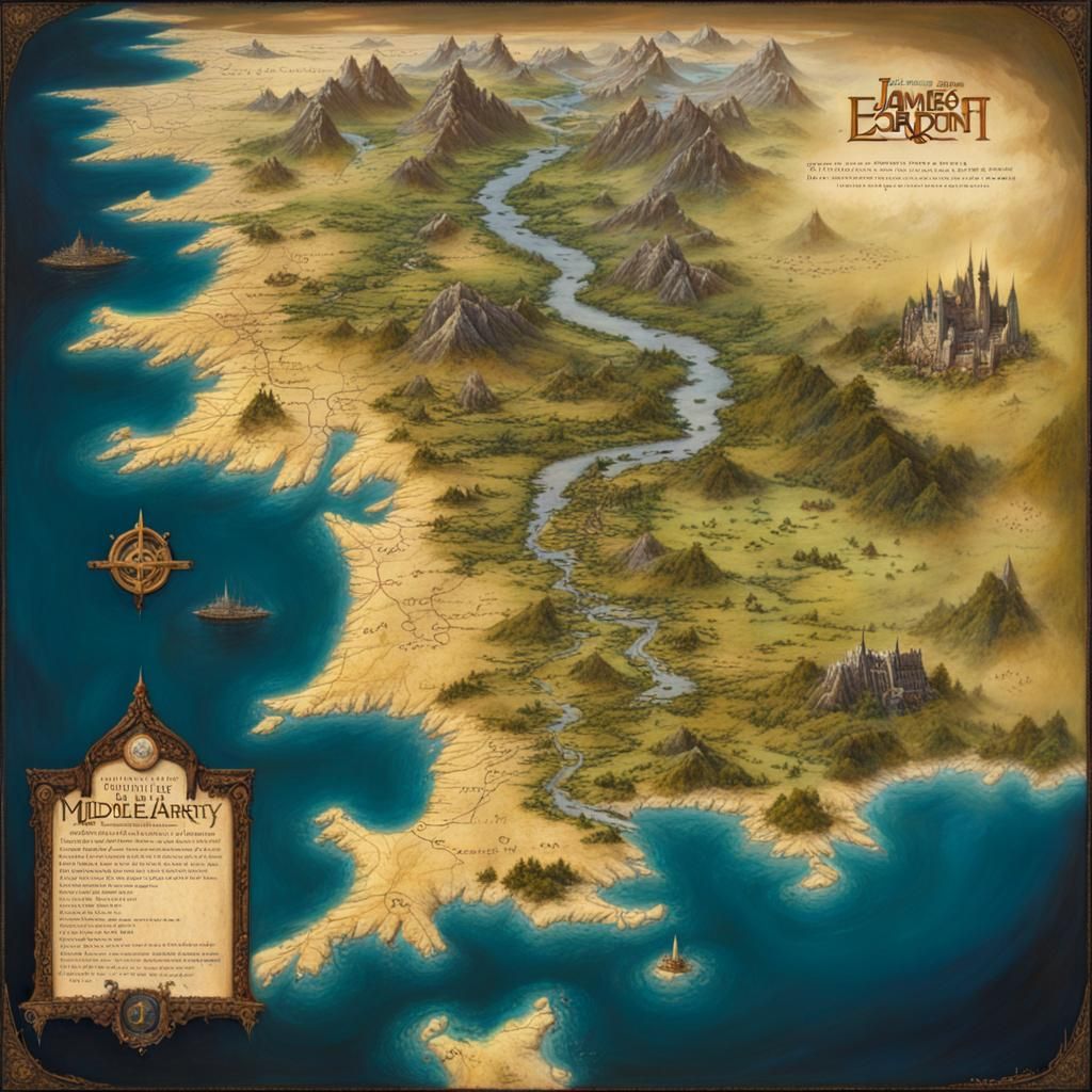 The complete map Middle Earth - AI Generated Artwork - NightCafe Creator