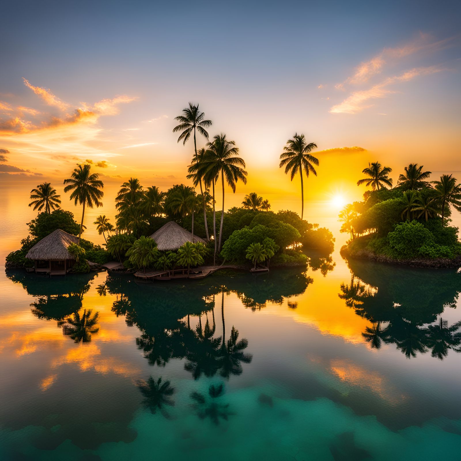 Secluded Island Oasis At Sunrise  by @Inner Peace