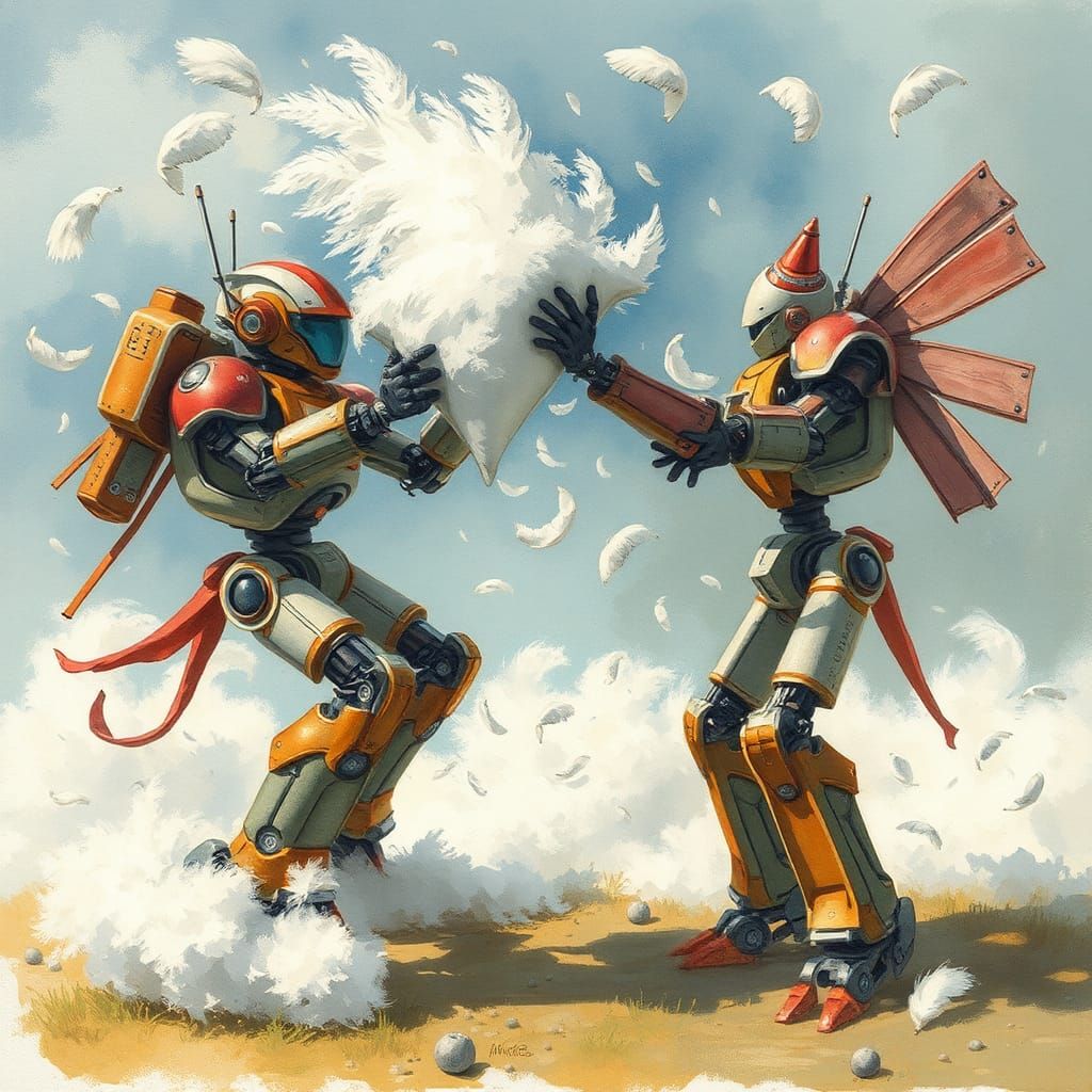 pillow battle  by @Rolipoli