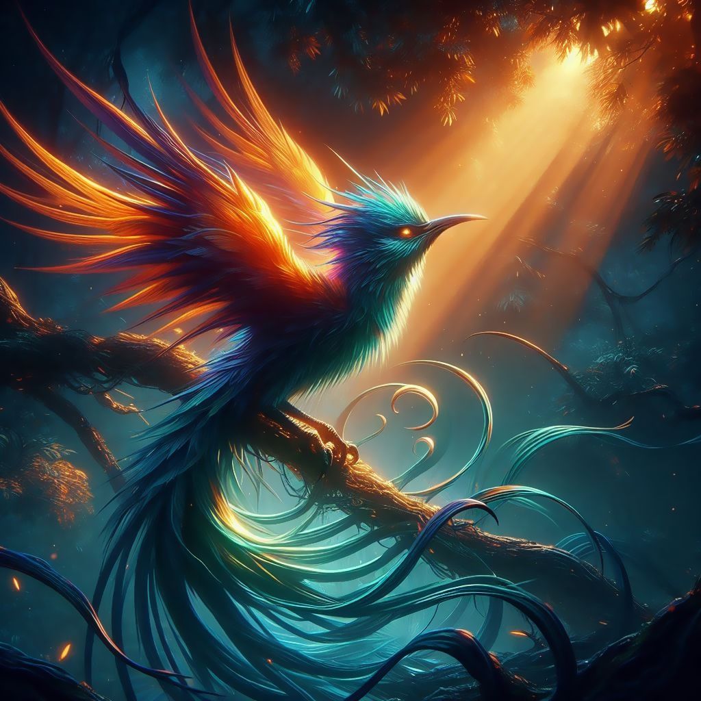 Bird-of-paradise at dusk