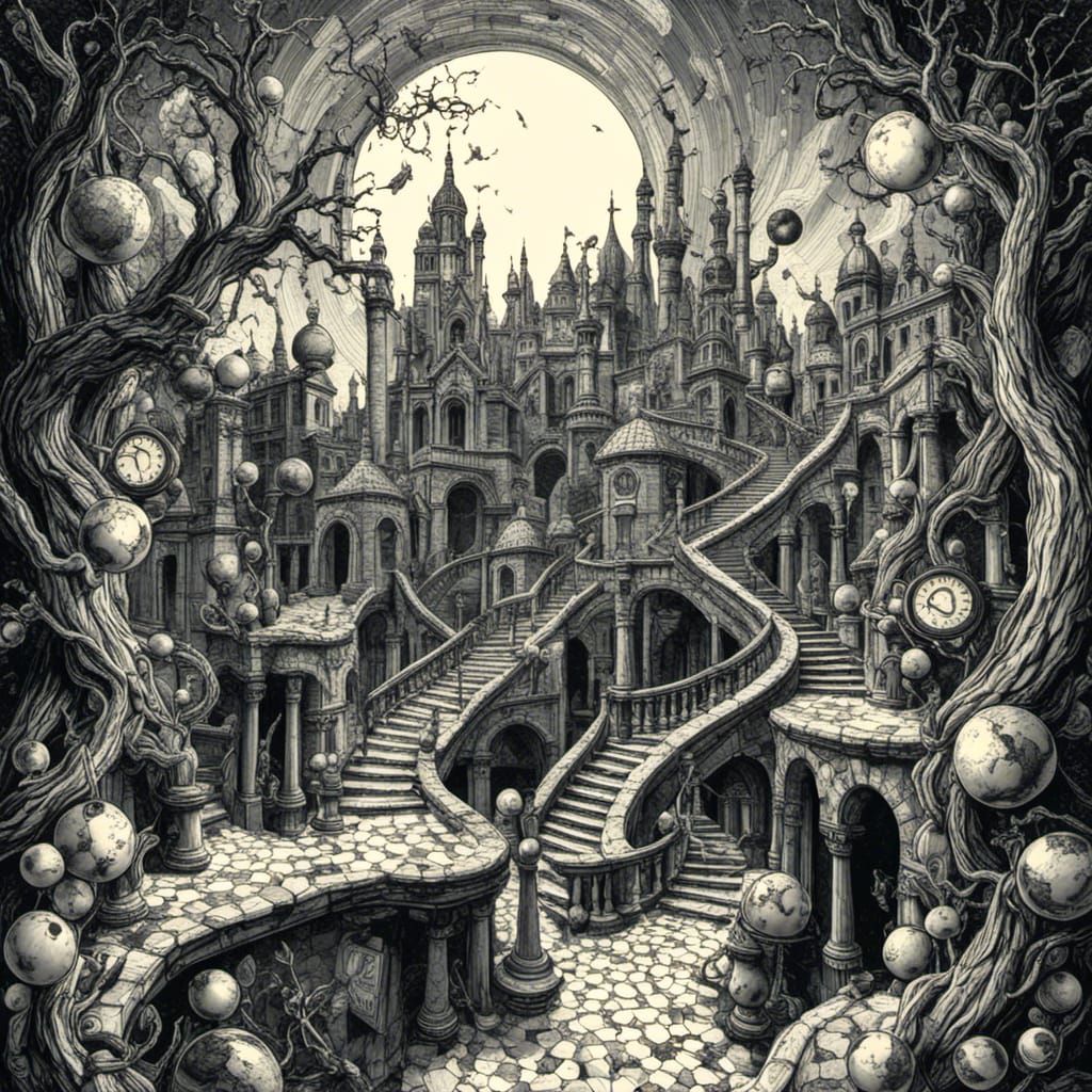  <lora:Eschers Poe:1.0>