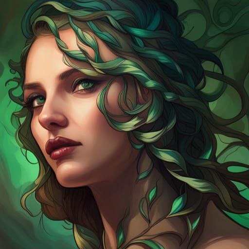 a beautiful woman entwined with vines - AI Generated Artwork ...