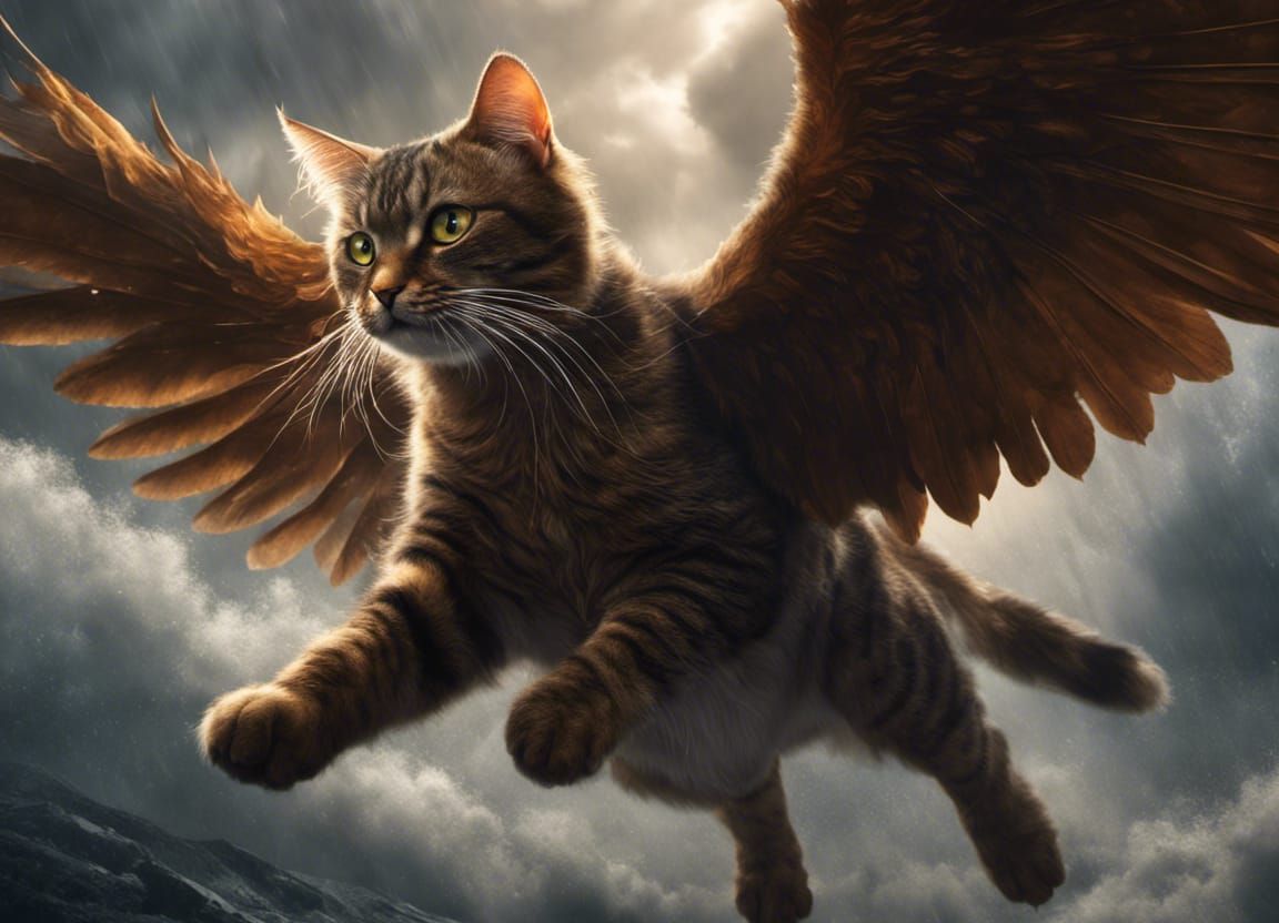 Winged Tabby Cat - AI Generated Artwork - NightCafe Creator