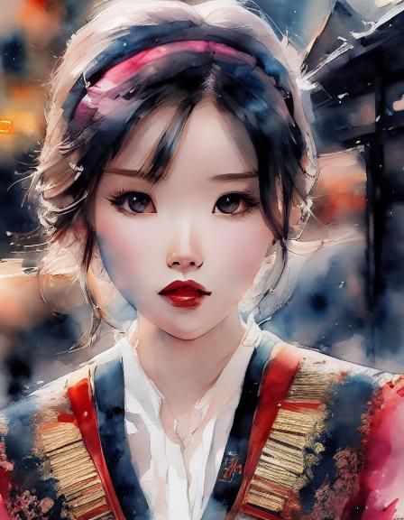 <lora:Watercolor:1.0>; watercolor painting of a cute shi tzu