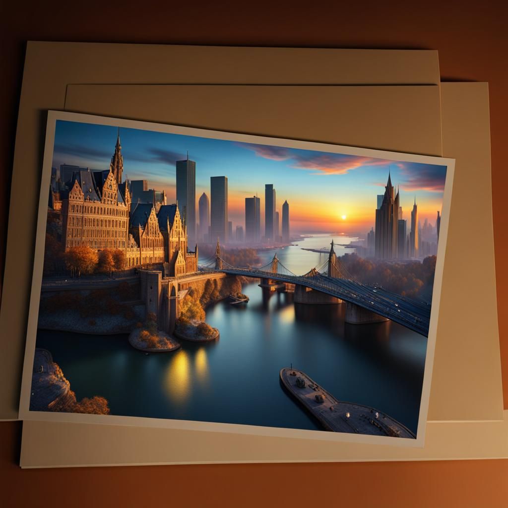 City Postcard AI Generated Artwork NightCafe Creator