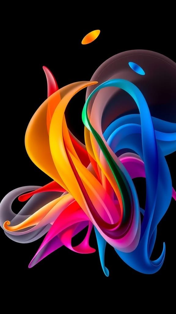 Mandelbrot 3D abstract. An intricate, swirling vortex of impossible geometric shapes and vibrant, glowing fractal patterns that seem to defy...