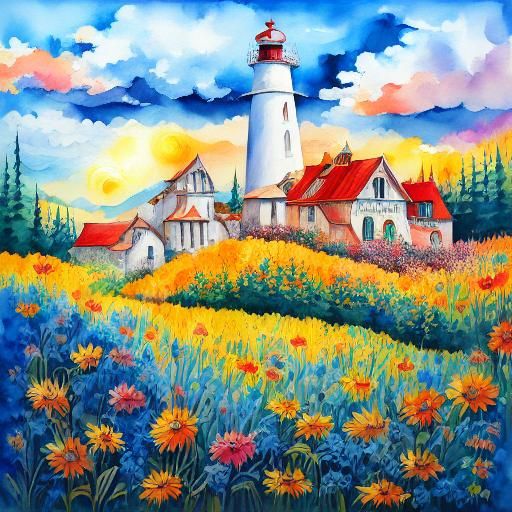<lora:WatercolorSD15:1.3> Lighthouse