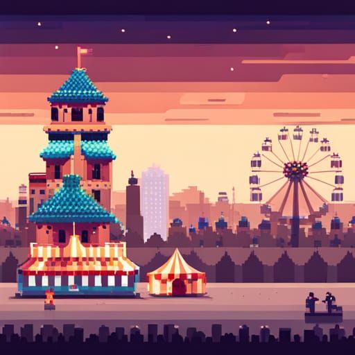 Pixel Carnival - Ai Generated Artwork - Nightcafe Creator