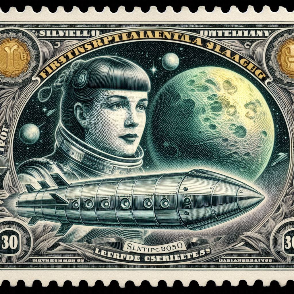 Vintage Spacegirl Commemorative Stamps