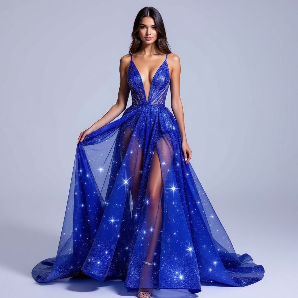 Ethereal Star Dress: A Cosmic Illusion