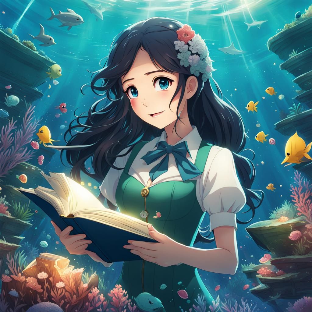 mermaid librarian, collects sunken stories, shares ocean’s s...