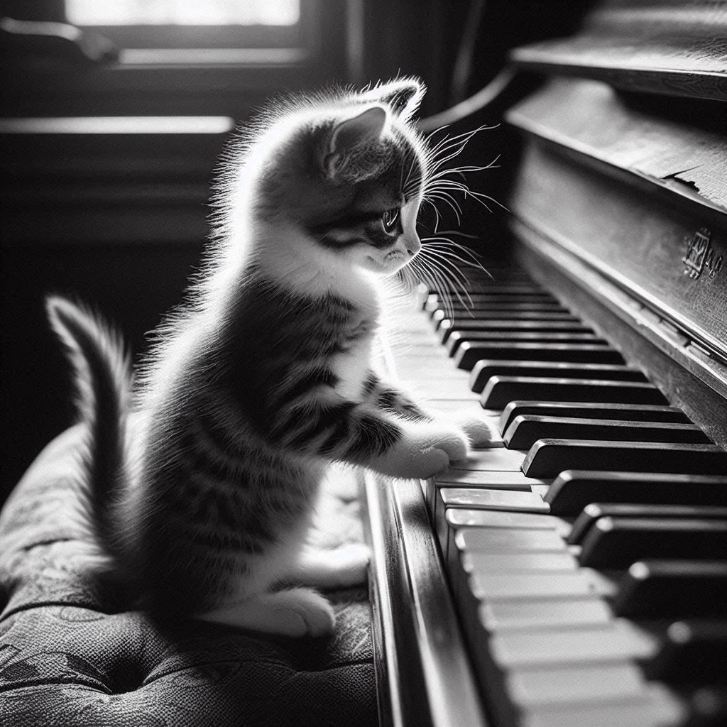 The piano cat