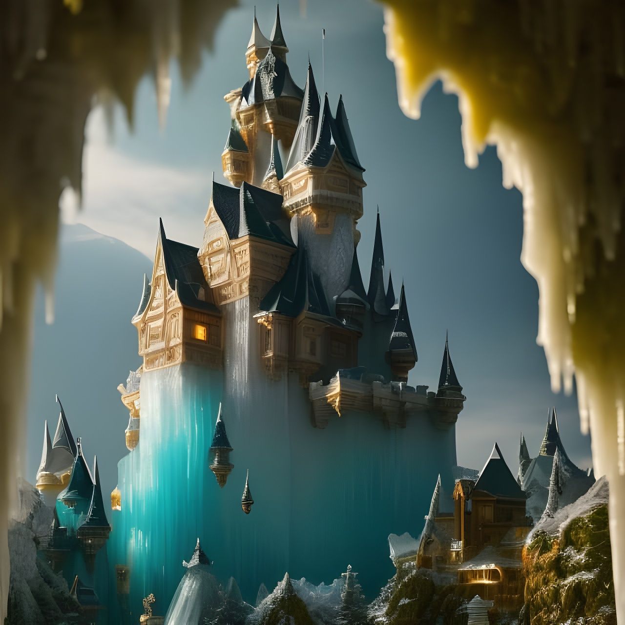 Frozen castle, frozen, castle, cartoon castle png