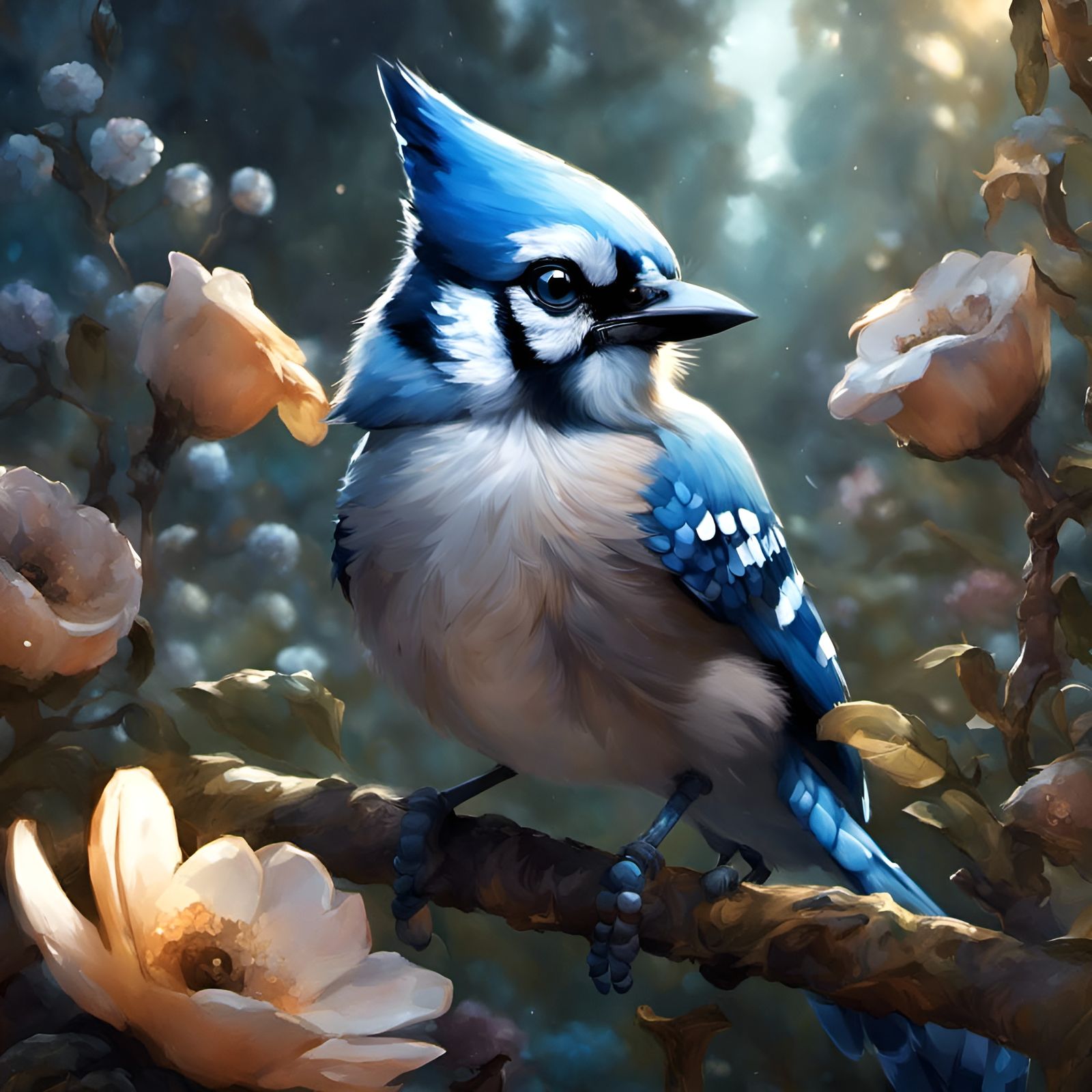 Cute Blue Jay! - AI Generated Artwork - NightCafe Creator