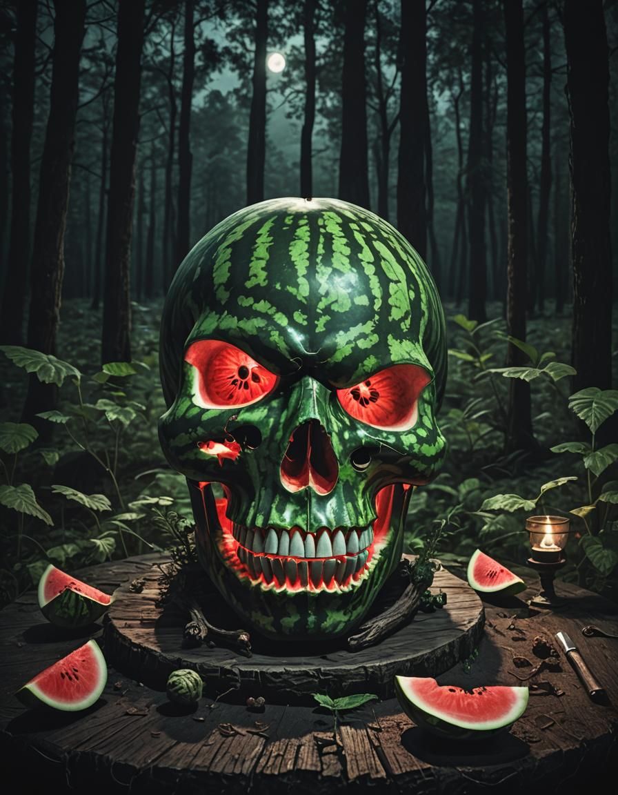 Watermelon skull