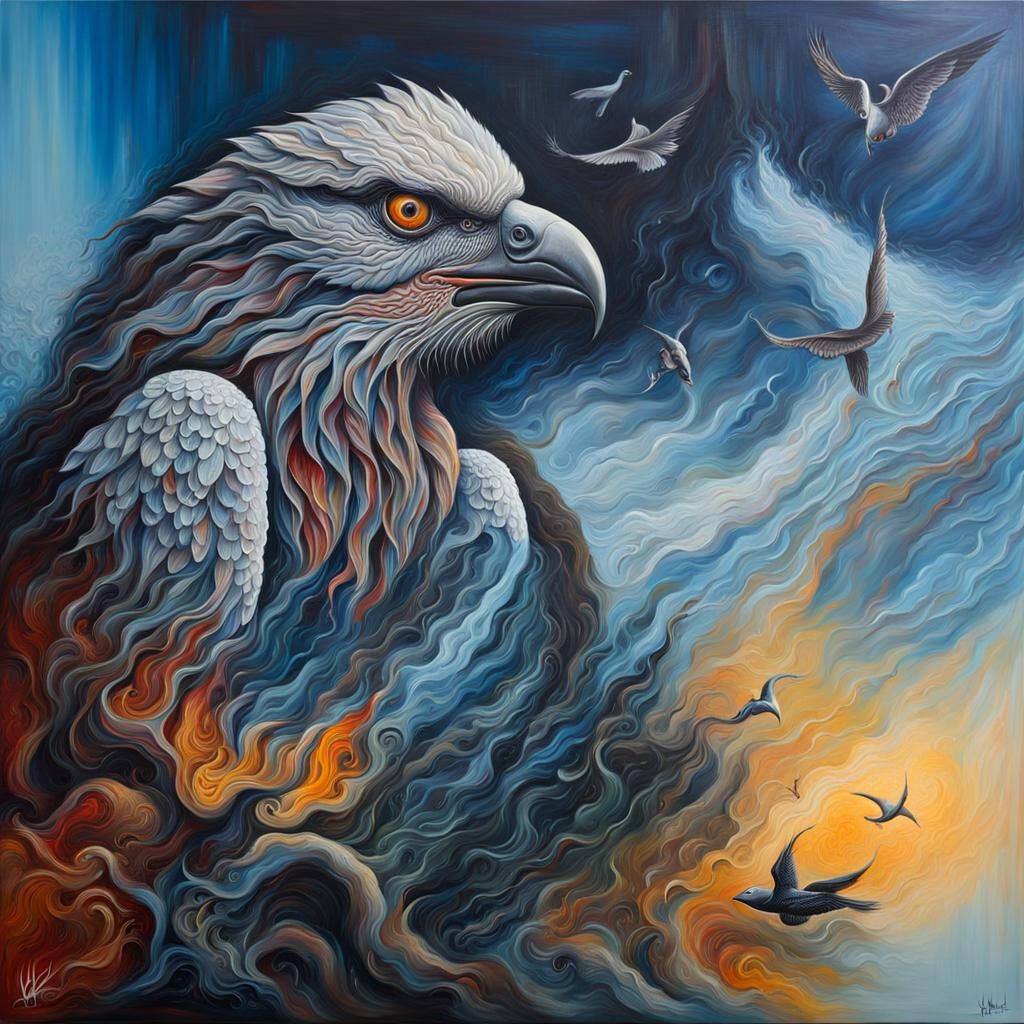 Apocalyptic Oil Painting with Impasto Brushstrokes