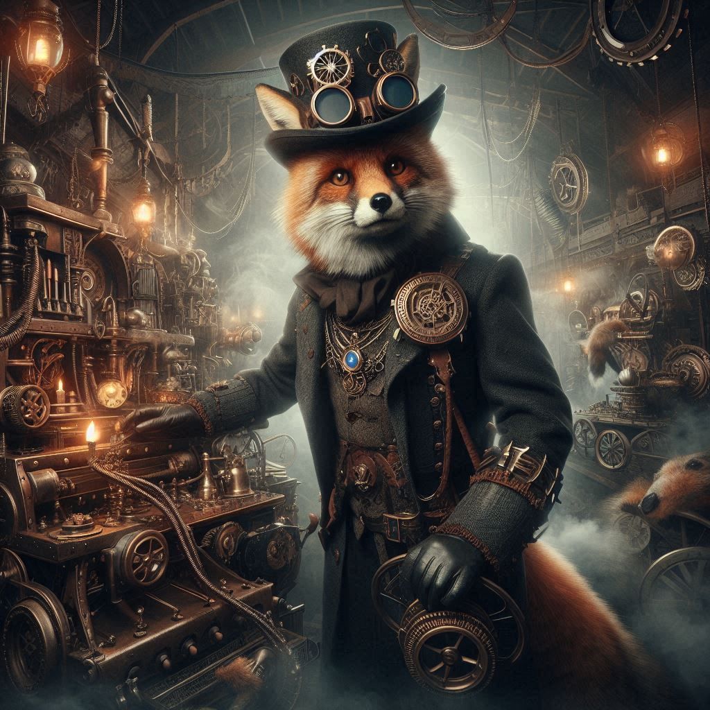 1920's Steampunk Fox at work (2)