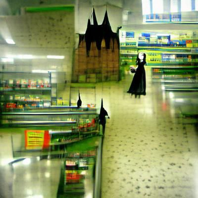 goth in supermarket