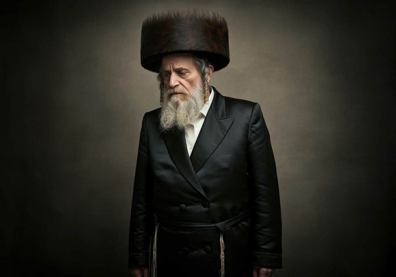 Contemplative Portrait of Hasidic Jewish Man