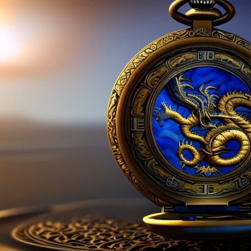pocket watch with dragon design