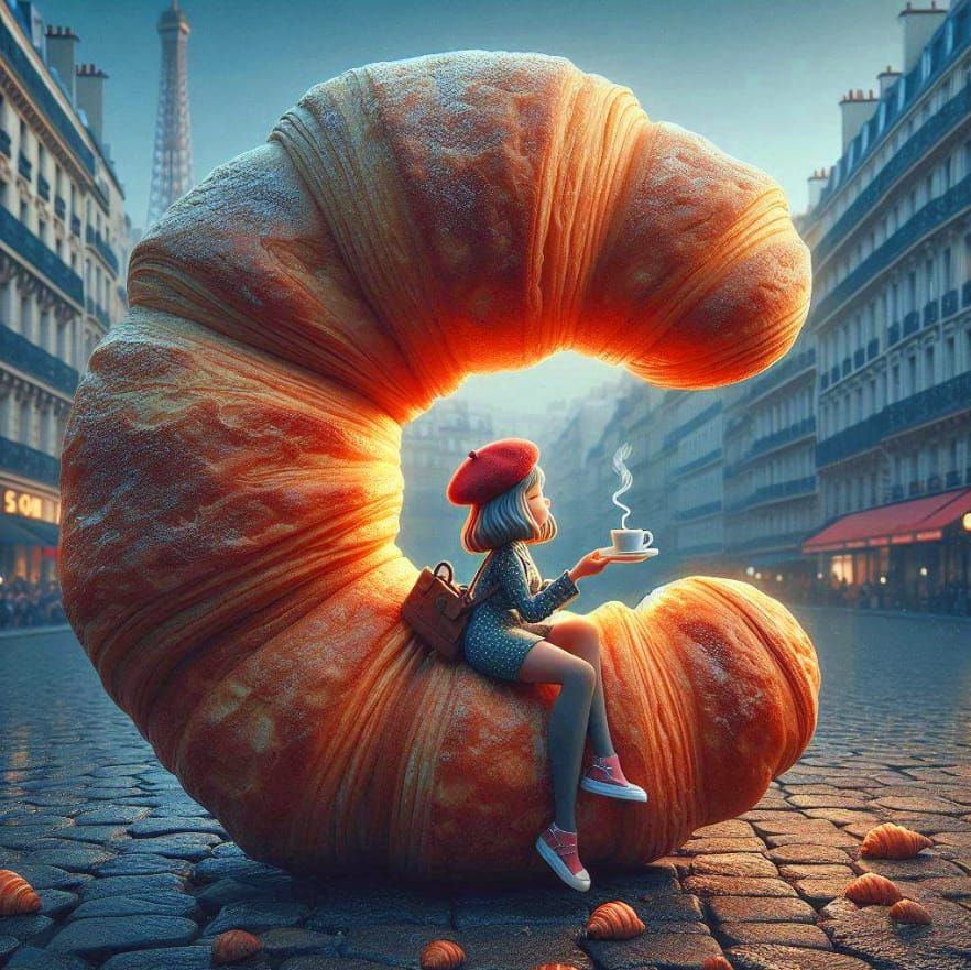 "C" as "café & croissant"