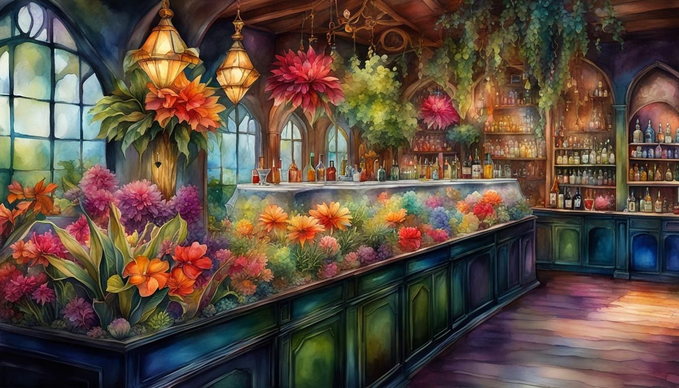 A Greenhouse of Magical Flowers and Plants
