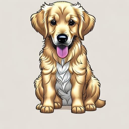 Fact Or Fiction - Golden Retriever Cartoon Drawing, HD Png Download - vhv