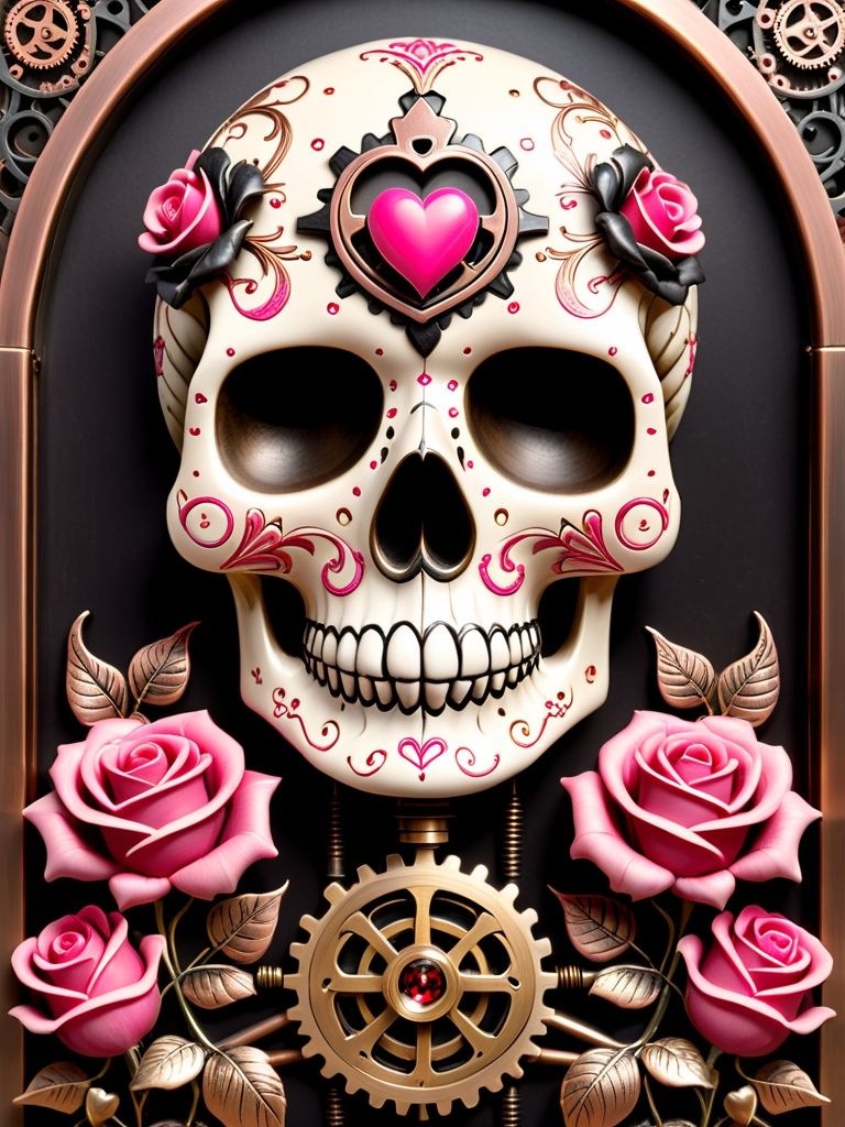 Valentine's Day Steampunk Sugar Skull