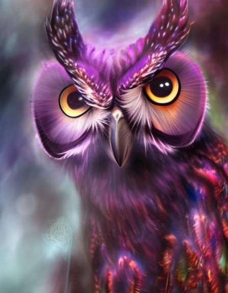 💙💜Egyptian Owl💜💙 - AI Generated Artwork - NightCafe Creator