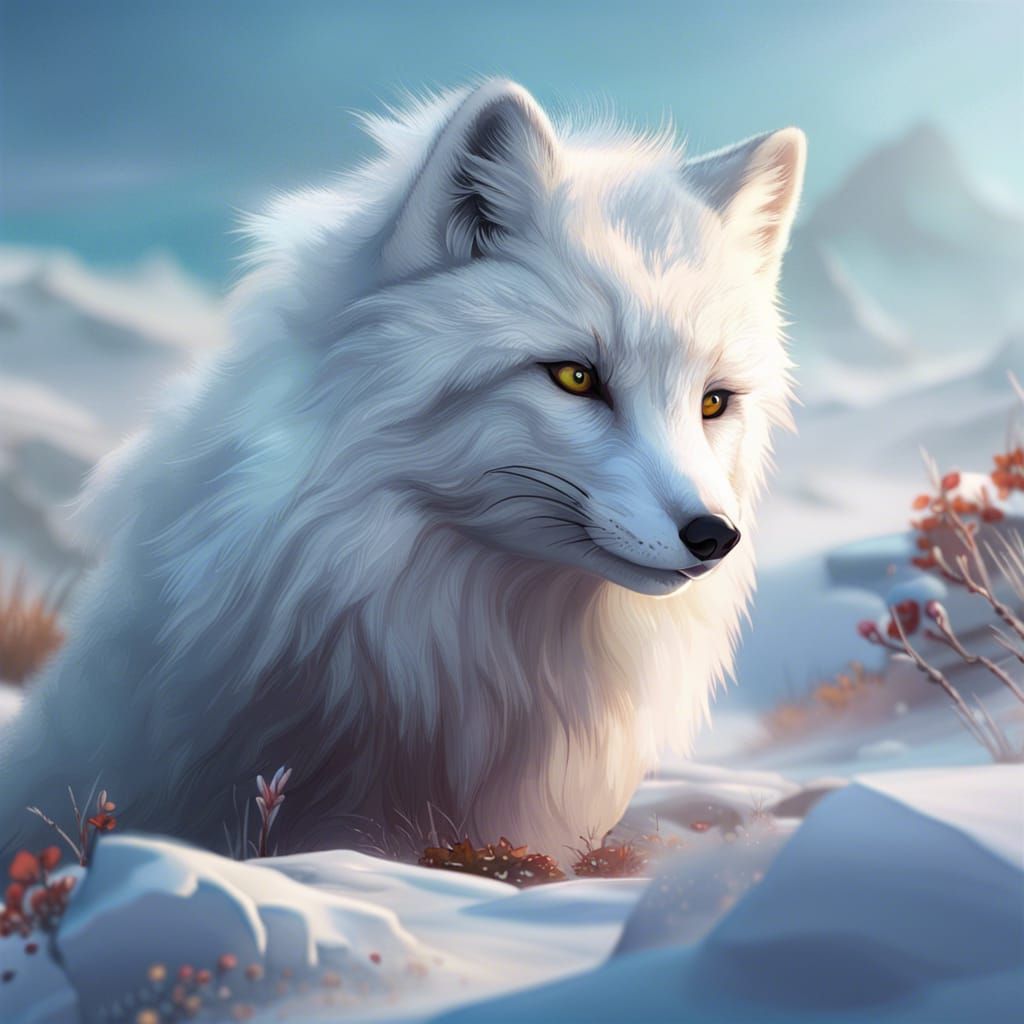 Arctic Fox - AI Generated Artwork - NightCafe Creator