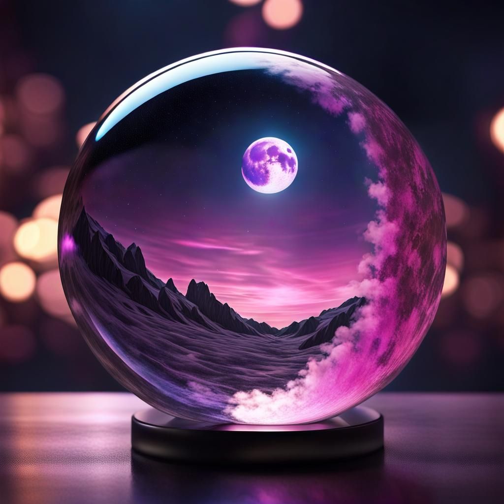 Purple Moon & Purple Tides - AI Generated Artwork - NightCafe Creator