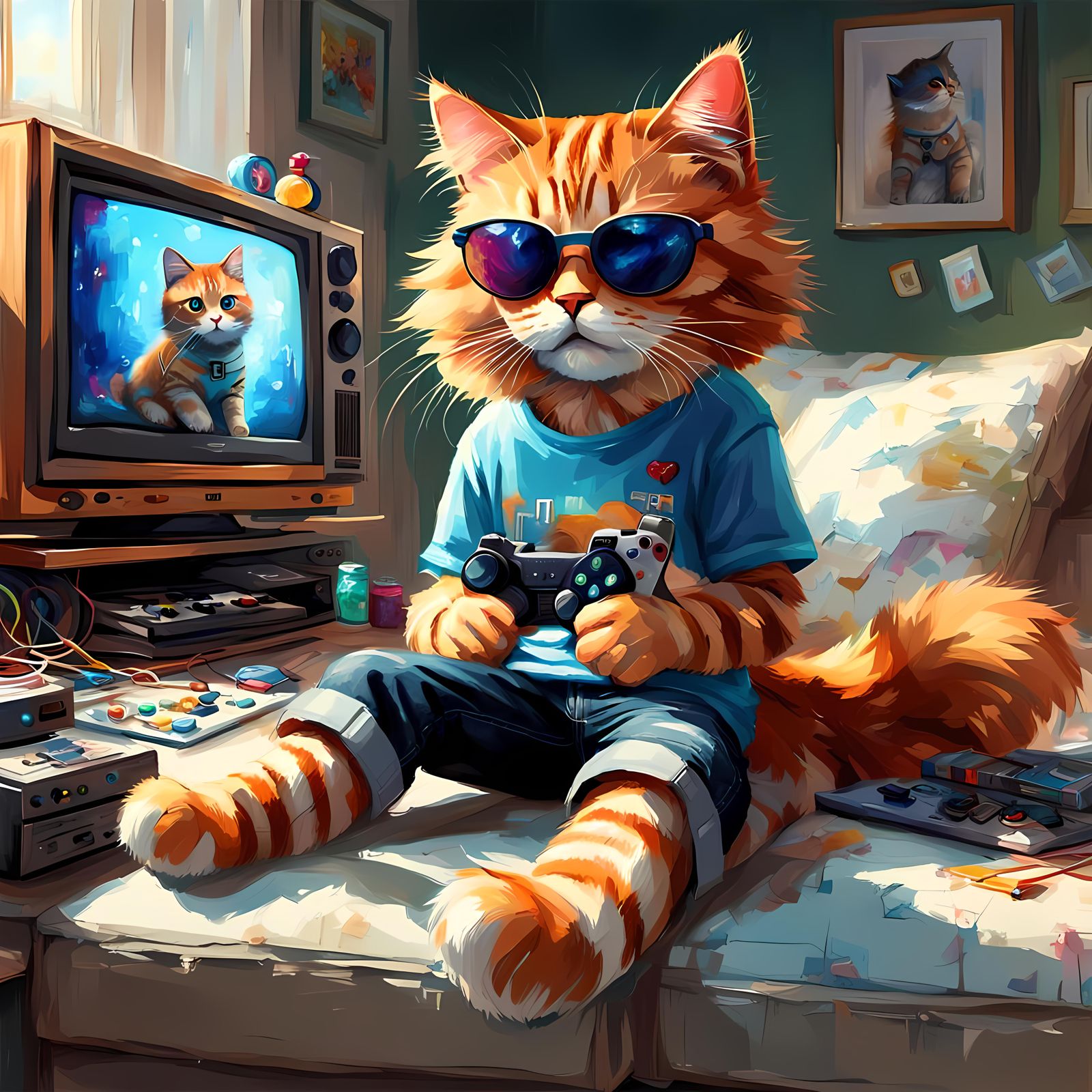 GamingCat Chris, Chilling: (Bella's gaming friend).