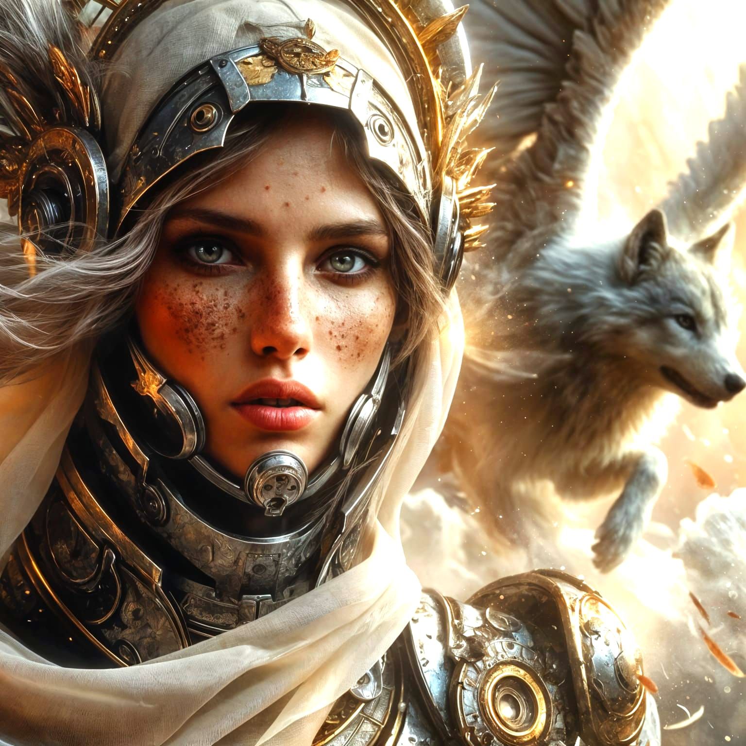 Sky guardian & Vucari (winged Wolf)