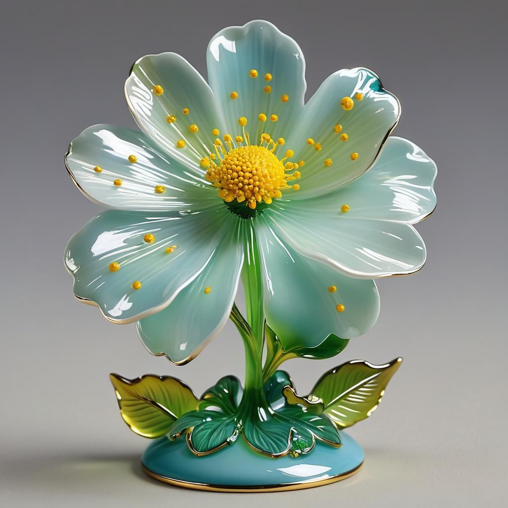 Enameled Glass Flower